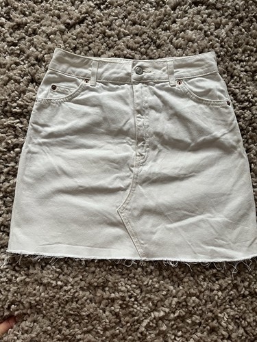 White denim skirt - denim, 8
