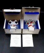 2x ROYAL WORCESTER The Fan & Jabberwocky Miniature CUPS & SAUCERS Boxed - R37