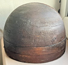 Antique Hat Form Wooden Mold Millinery Block Head Hat Stand Vintage French Decor