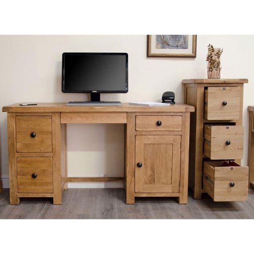 Solid oak large desk - solid,