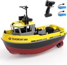 Remote Control Boat 2.4 Ghz Waterproof 1:72 Remote Control Tugboat for Adults a