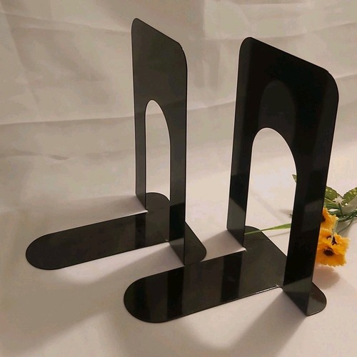 Black metal bookends - bookends, of