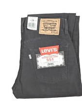 Levi 551 Bedford Cord's Black Size 28R 90's Vintage