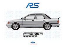 Ford Sierra Sapphire RS Cosworth. Classic Car Poster Print. A4