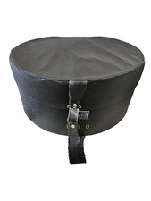 VINTAGE hat box brown leather case storage vtg