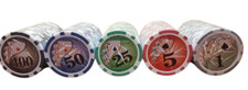 100 x NUMBERED POKER ROULETTE CASINO CHIPS - SUITED DESIGNS IN 5 COLOURS