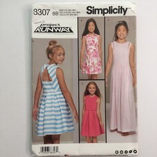 Simplicity 8307 Project Runway Bodice Dress Pleat Girl Child New Uncut Pattern