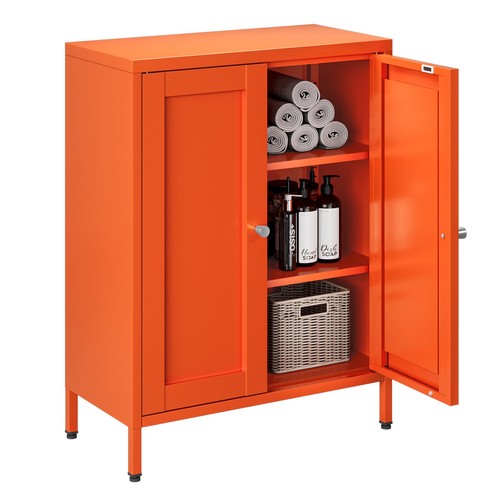 Orange metal locker - metal, 2