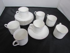 7x Royal Doulton Carnation Coffee Cups & Saucers Very Good Condition