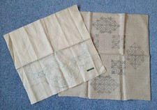 Vintage linen cushion cover and chair back to embroidery 