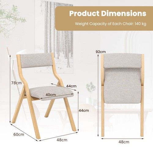 Folding dining chair pack - chair, 2-pack