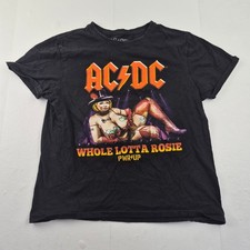 AC/DC T-Shirt Medium Black Men's Rock Band Graphic Whole Lotta London Tours