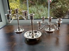 Two Silver Plated Candleabra's