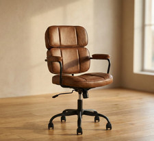 Vintage Swivel Brown Leather