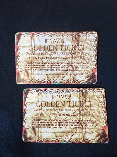Willy wonka golden - ticket, coin