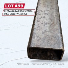 Lot A99 Mild Steel Box Section 1m 50mm x 30mm x 3mm MIG TIG ARC Welding