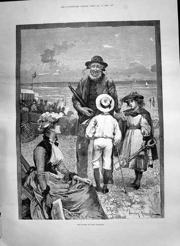 Old print 1890 clerk weather - old,