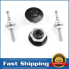 4Pc Quick Release Hood Latch Kit Push Button GEARZAAR Car Bumper Hood Pin Black