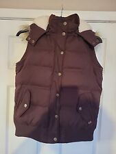 Fat Face Down And Feather Hooded Gilet Maroon Uk Size 12 Very Berry