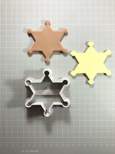 Sheriff badge fondant pastry - sheriff, badge,