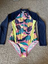 M&S girls Long Sleeves swimsuit UV Sun suit age 11-12/152cm-vgc