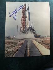 Scott Carpenter signed 7x5 photo of NASA Mercury 7 Launch 