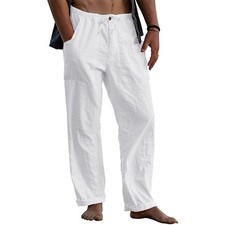 Summer Mens Casual Linen Baggy