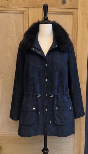 Reiss navy faux fur collar - reiss,