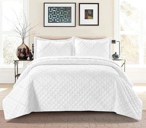 Luxury pcs quilted bedspread - quilted,