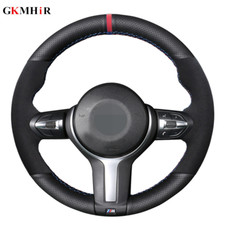 Black Leather Suede Steering