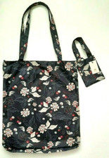 RADLEY - PAINTERLY FLORAL - NAVY FOLDAWAY SHOPPER -  FLORAL & BIRD PRINT RRP £16