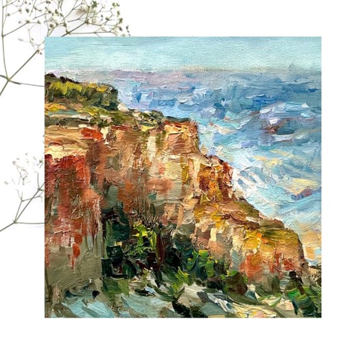 Original oil painting canyon - original,