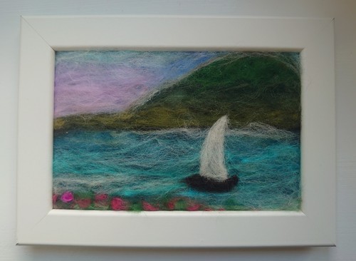 Felt art picture coastal - picture,