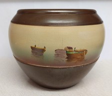 LARGE ANTIQUE BRETBY POTTERY ENGLAND HAND PAINTED PLANTER 682H.