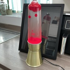 Vintage 17" Silver Rocket / Bullet Lava Lamp With Red Wax - Fully Tested