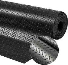 Rubber Flooring Matting Diamond Roll Heavy-Duty Non-Slip Garage Van Shed Car