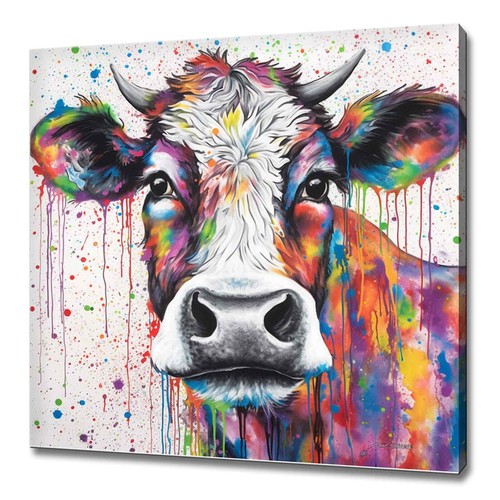 Colourful rainbow cow - colourful,