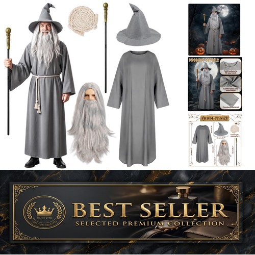 Adult wizard cloak costume set - wizard,