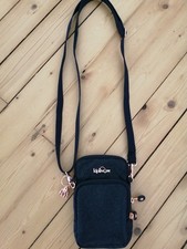 KIPLING LITE CROSSBODY TRAVEL BAG NAVY GLITTER ROSE GOLD MONKEY KEYRING NEW