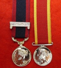 Medal 2 Miniature Campaign Medals to 1842 China War & Sutlej