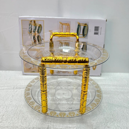 Tier gold floral serving - tier,