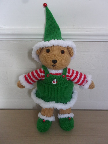 Hand knitted teddy bear soft - knitted,