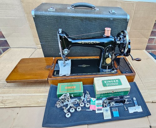 Singer 201k hand crank sewing - 201k,