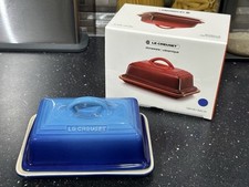 Le Creuset New Stoneware Ceramic Azure Blue Butter Dish With Lid RRP £45