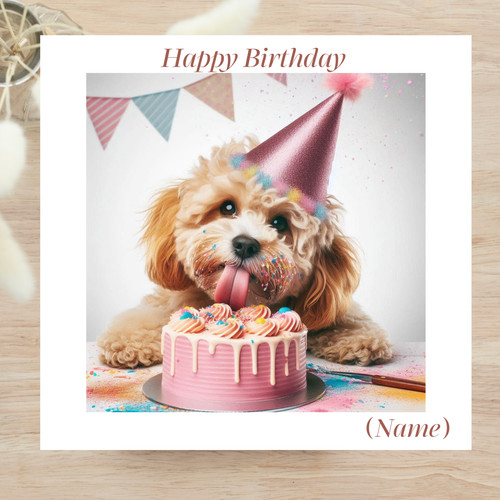 Personalised card cockapoo - personalised,