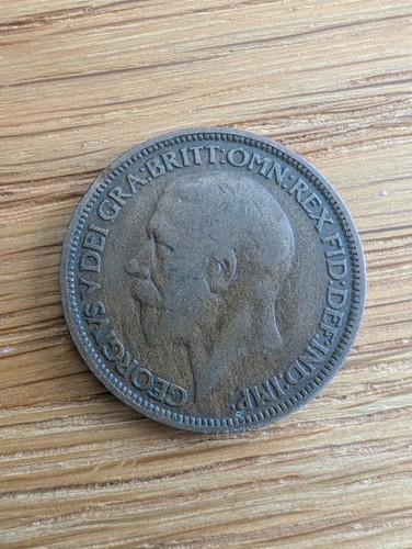 King george half penny - v, coin
