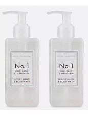 2 x Aldi Hotel Collection No.1 Lime, Basil & Mandarin Luxury Hand & Body Wash