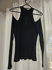 Black Shoulderless Ribbed