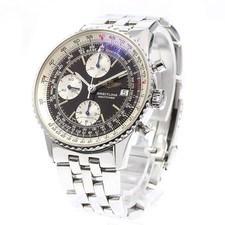 BREITLING OLD NAVITIMER A13022 41mm SS Black/Silver Automatic Chronograph #C328