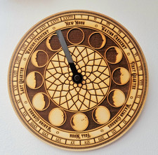 Moon Phase Clock, Neo-gothic Style Unique Lunar Clock, Lunaphile or Witchy Gift